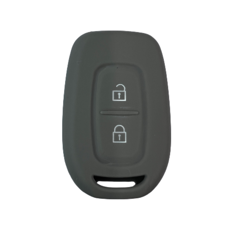 Silicone Rubber Car Key Case Shell for Renault Duster Dacia Scenic Master Megane Fob 2 Button Remote Key Cover: Dark Grey