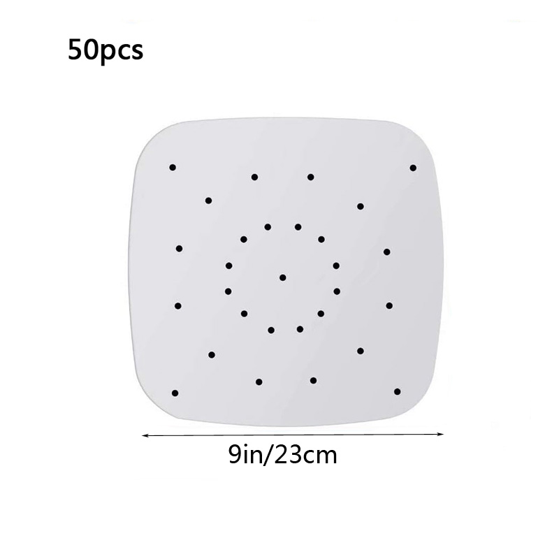 Luchtfriteuse Papier Wegwerp Luchtfriteuse Perkamentpapier Liners Antiaanbaklaag Stoomvoeringen voor Oven Magnetron Stoommand: Black