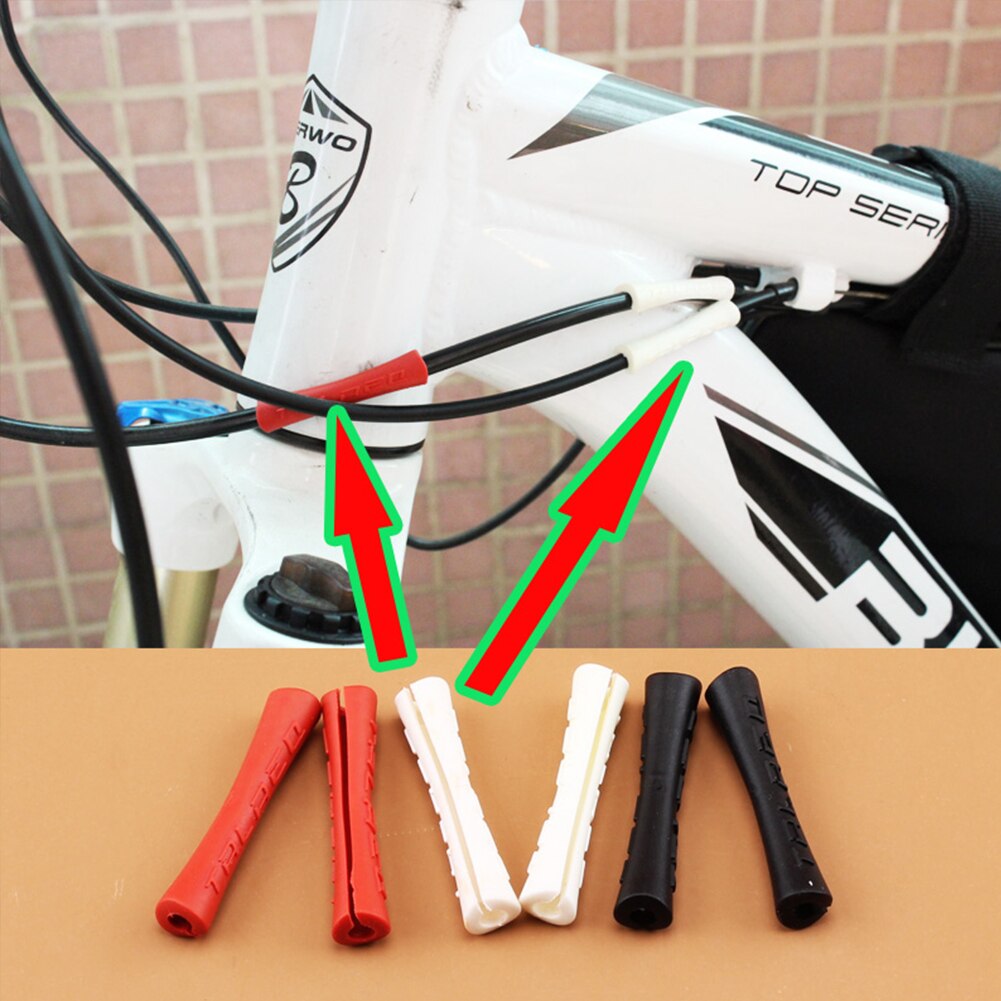 4 Stks/partij Fiets Remleiding Rubber Cover Derailleur Shift Kabel Cap Guard Covers Voorkomen De Slijpen