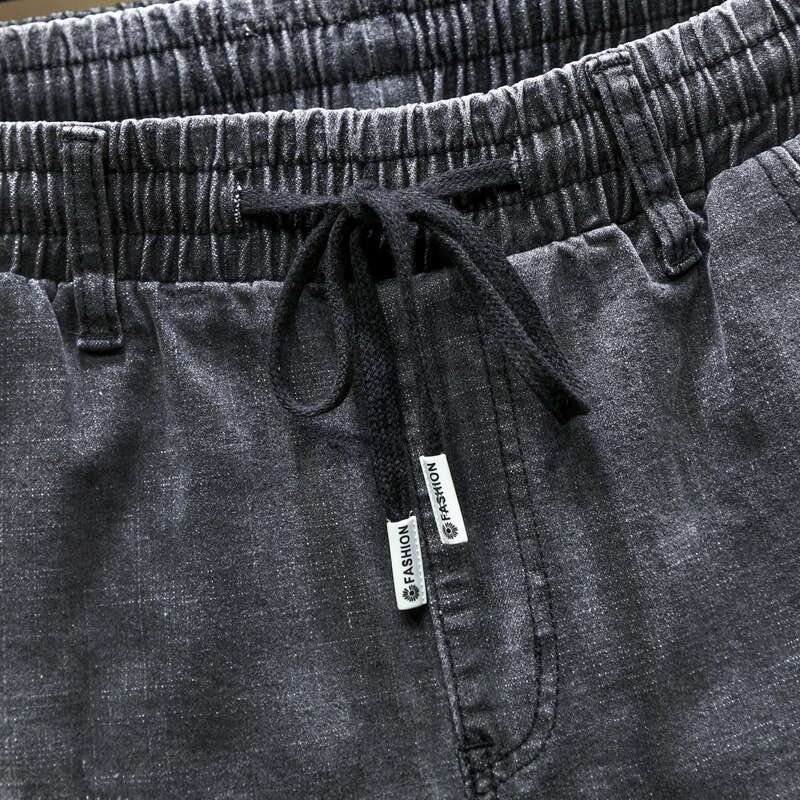 Jean déchiré noir pour Homme, pantalon Baggy Long en Denim, ample, grande taille 10XL, à la ,