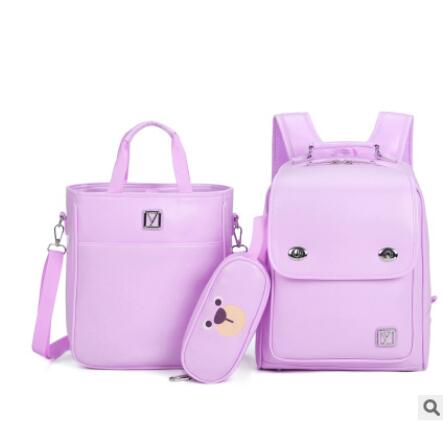 Japan School Backpack for girls kid Orthopedic backpack book bag Children PU Japanese School backpack Kids school backpack Bags: purple