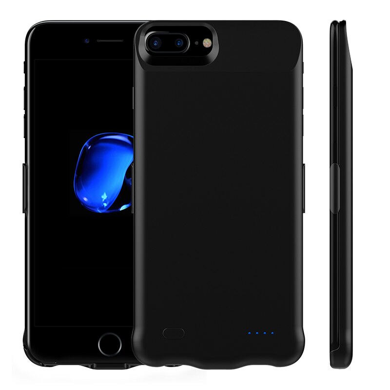 20000mAh para iPhone 6 7 8, funda de energía de batería externa portátil, cargador de banco, cubierta de respaldo: 6 6S 7 8 Black