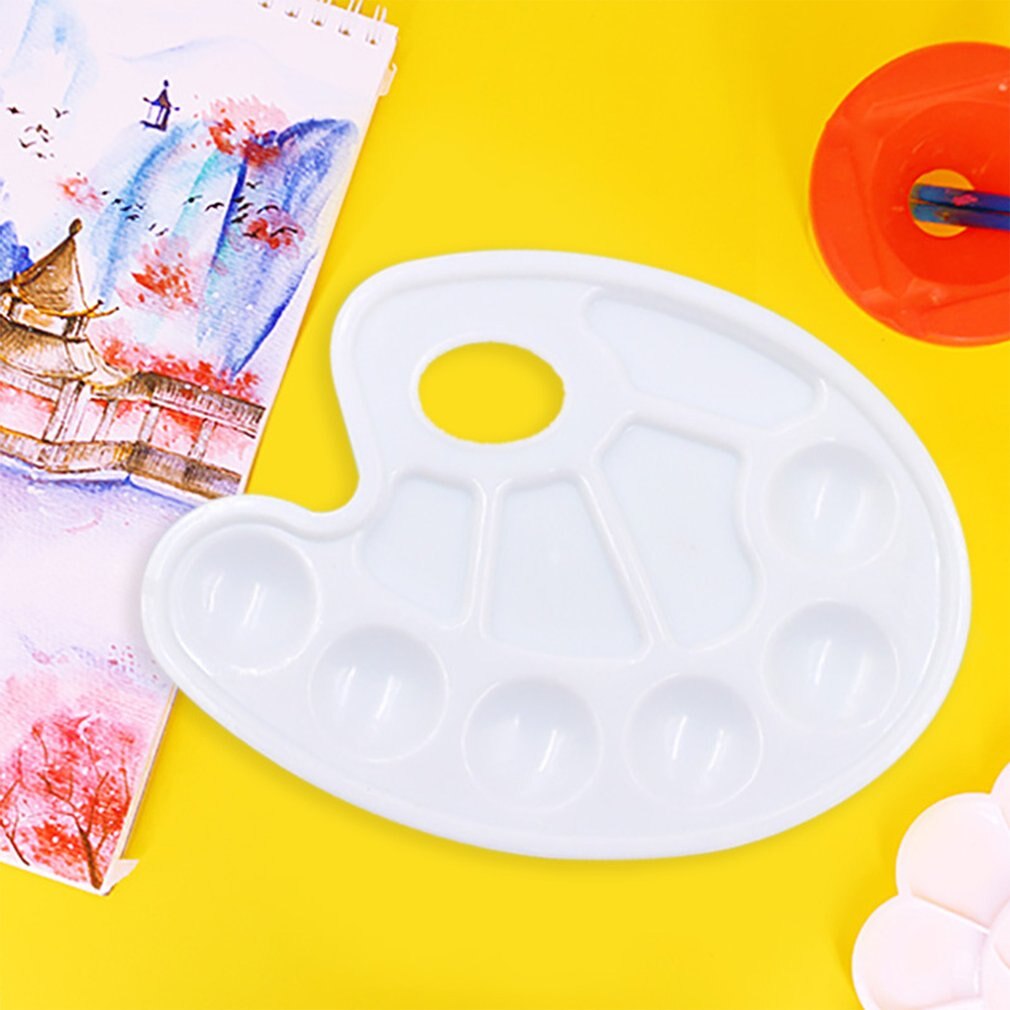 1pc Plastic Palette Art Paint Plastic Drawing Tray Color Palette for Oil Watercolour White Painting Pallet Painting Tool