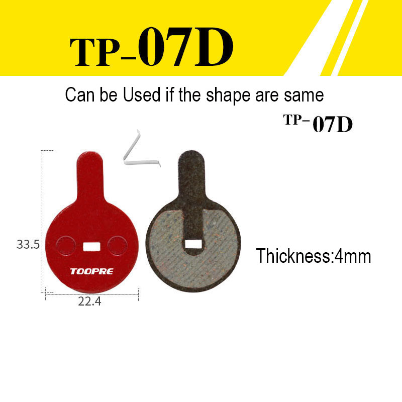 TOOPRE Mountain Bicycle Bike Disc Brake Pads Copper Fiber Semi Metal for Shimano M446 355 395 BB5 SRAM AVID HAYES Magura ZOOM
