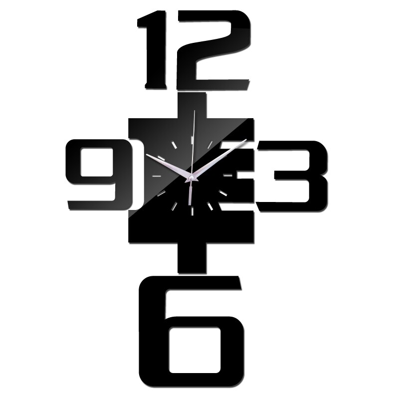 Ægte vægur ur ure horloge reloj de pared stor dekorativ kvarts stue moderne akryl 3d spejl nål