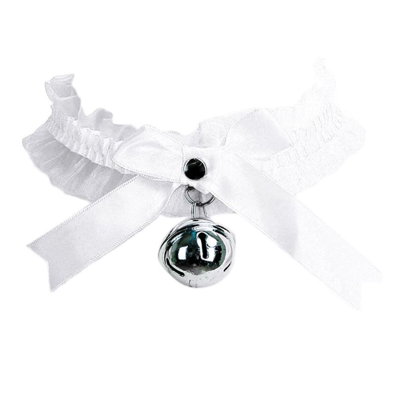 Harajuku gothique femmes doux Lolita ruban tour de cou noeud papillon anneau cloche dentelle collier directe: WHITE