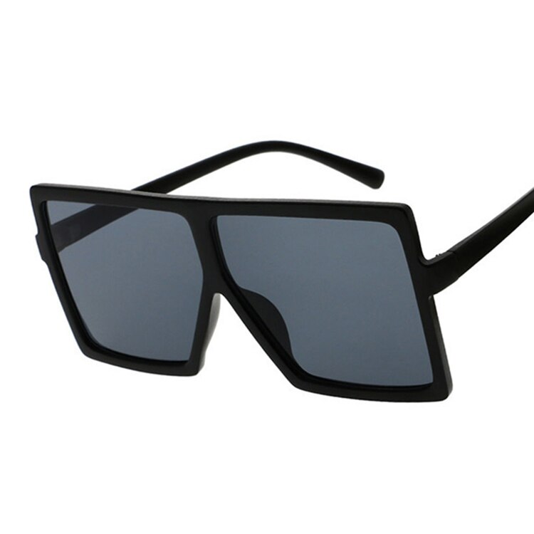 Vintage store firkantede solbriller dame/herre briller oversize solbriller kvindeligt kendt mærke sorte briller gafas de sol: Sand sort