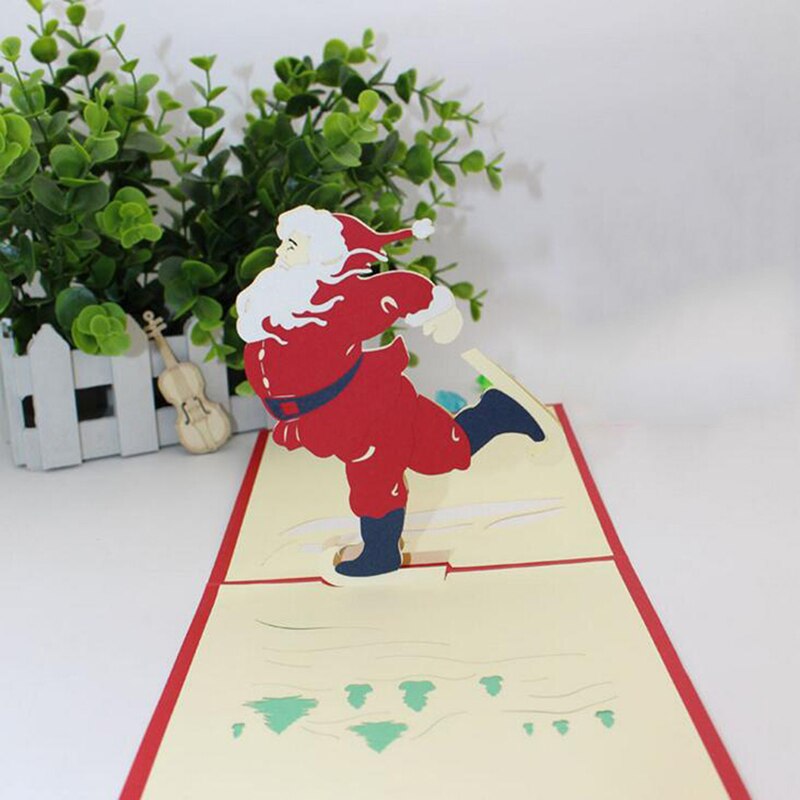 Greeting Cards Christmas Decorations 3D Pop Up Card Santa Claus Christmas Merry Christmas Greeting Cards