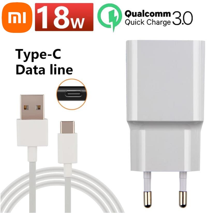 Xiaomi-cargador de 18W, adaptador USB tipo C para Mi 8, 9 SE, 9 t pro Mix 3, A2, A3, redmi note 7, 9, 8