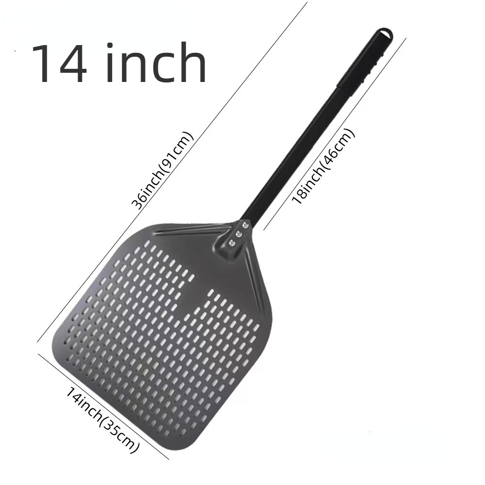 10 12 13 14 16 tommers stor pizzaspade med perforert spade, kort håndtak til ovn, snuing, skrell, kjøkkenverktøy, nonstick pizzabaking: Multi