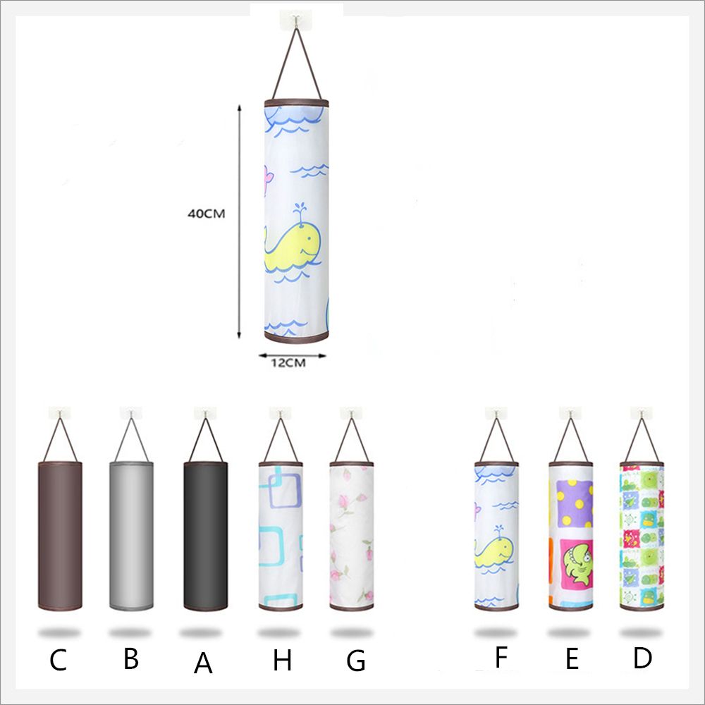 Storage Organization Trash Hanging Bag Kitchen Organizer Grocery Bag Holder Plastic Bag Dispenser Wall Mount Storage