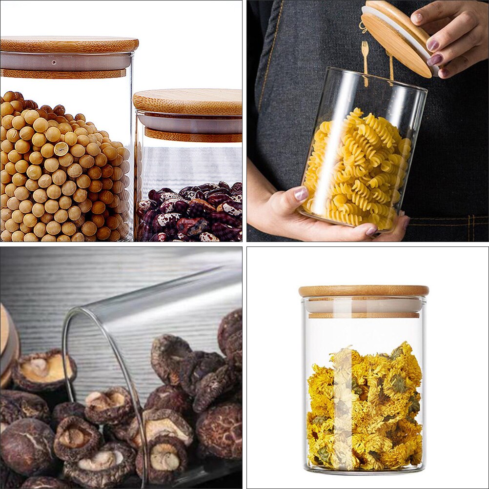 10pcs 250ml Reusable Sealed Glass Durable Glass Multifunction Sealed Transparent Practical Tank Jar Can for Food Grain Candy Tea