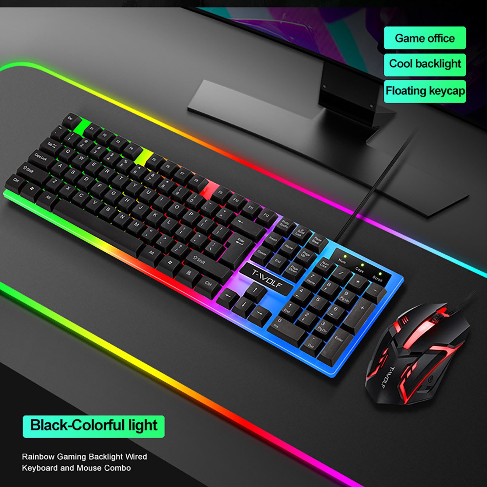 Luminous Gaming Keyboard Mouse Combo Usb Ergonomic Gaming Set for Laptop LED Backlit Keyboard And Mouse Set For PC