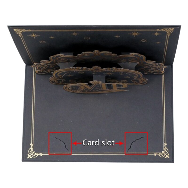 VIP Greeting Card Pop Up Love 3D Bronzing Message Inviation Thank Card for business Customer Office Staff Party Invite