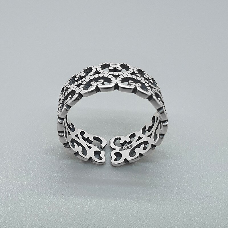 Persoonlijkheid Gothic Vintage Holle Patroon Ringen Voor Vrouwen Bridal Wedding Engagement Punk Verstelbare Antieke Ringen Rock Sieraden