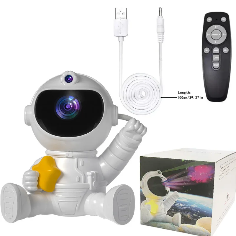 Proyector de astronauta Xiaomi, luz nocturna LED, galaxia, estrellas, nebulosa, lámparas de techo para decoración de sala de juegos, para niños: Verde