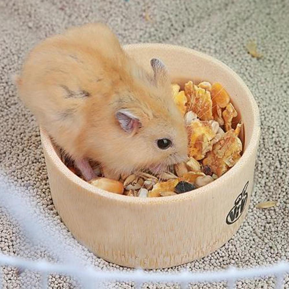 Lille kæledyr hamster egern kanin foderautomat hængende vand mad bambus skål bur indretning dyrebutik