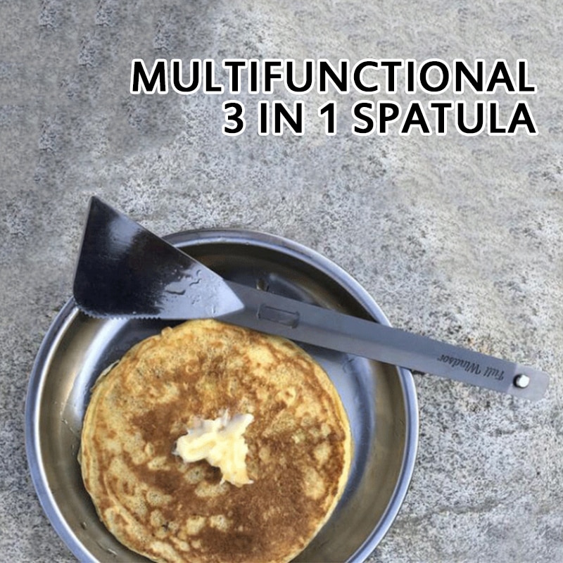 Kitchen Tools Spatula Set Turners Stainless Steel Multi Utensil Camping BBQ Clip Picnic 3 In 1 Tongs Spatula Spork Utensils