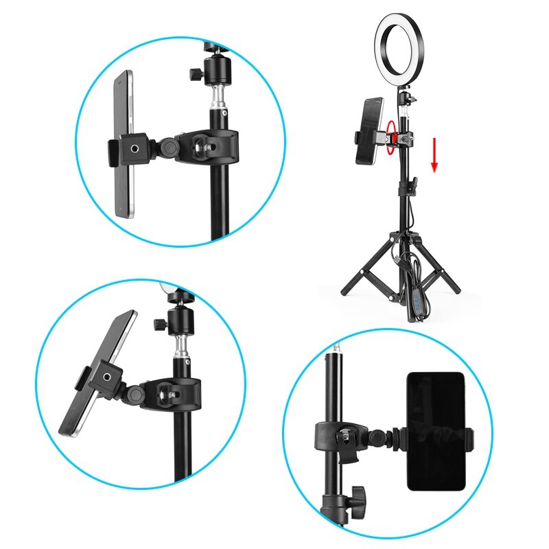 Stative selfie-stick mit ring-fülllicht, dimmbare ring-led-lampe, studiokamera-ringlicht, fototelefon-videolichtlampe