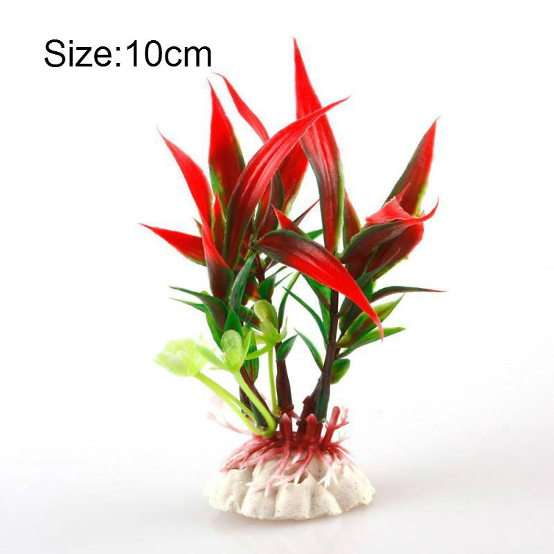 Bedste pris kunstig akvarie plante dekoration akvarium dykbar blomst græs ornament 10 stile valgfri 10-30cm: 173 røde