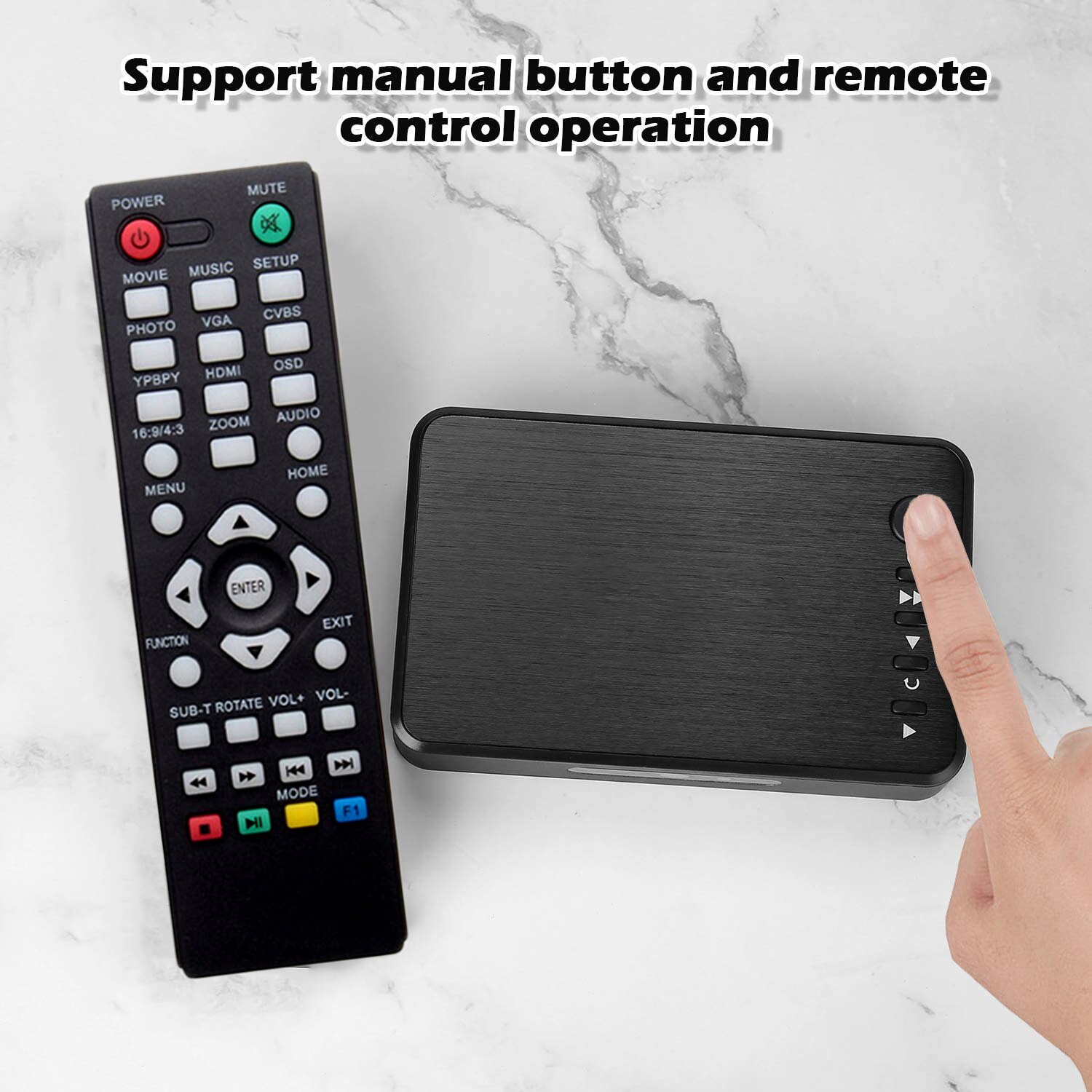 Portable Full HD Multimedia Player 4K Video Player 1080P H.264 AV/HD-MI/VGA Output USB External HDD Media Player For MKV RMVB