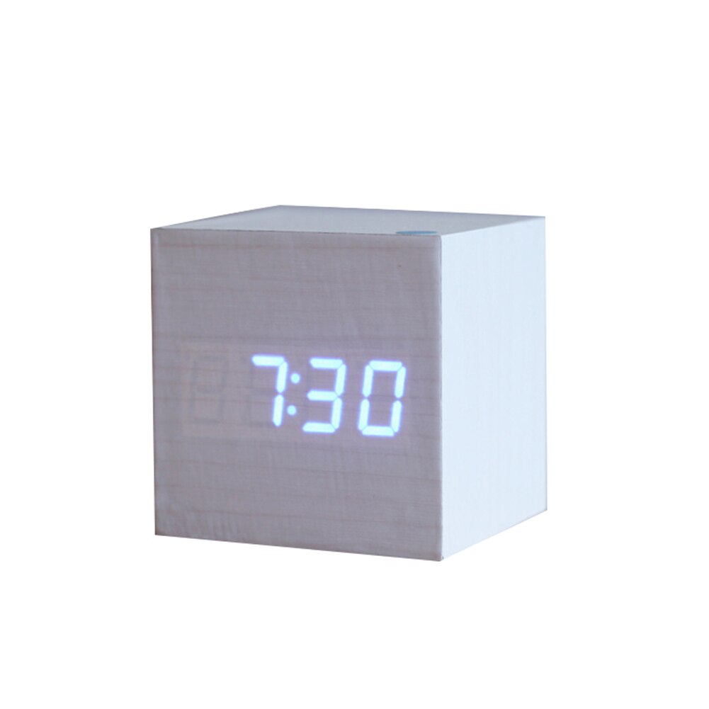 Horloge miroir en bois moderne commande sonore | Horloge numérique de bureau, horloge numérique, horloge électronique: white blue