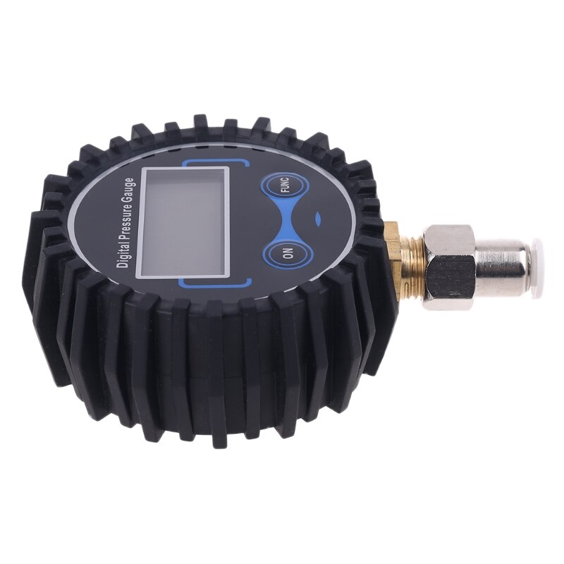 Digital Pressure Gauge with 6mm Outside Diameter Hose Straight Plug fitting 200PSI /BAR/KPA/kg/cm2