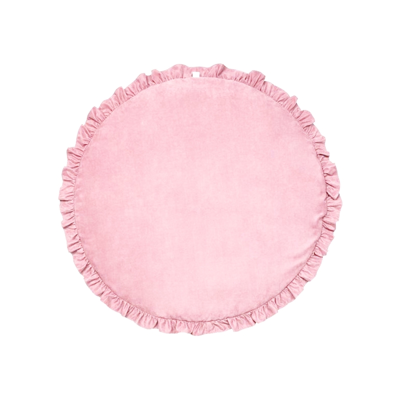 Baby Spelen Mat Kant Effen Kleur Kruipen Mat Kinderkamer Vloerkleed Ronde Game Pad: Pink