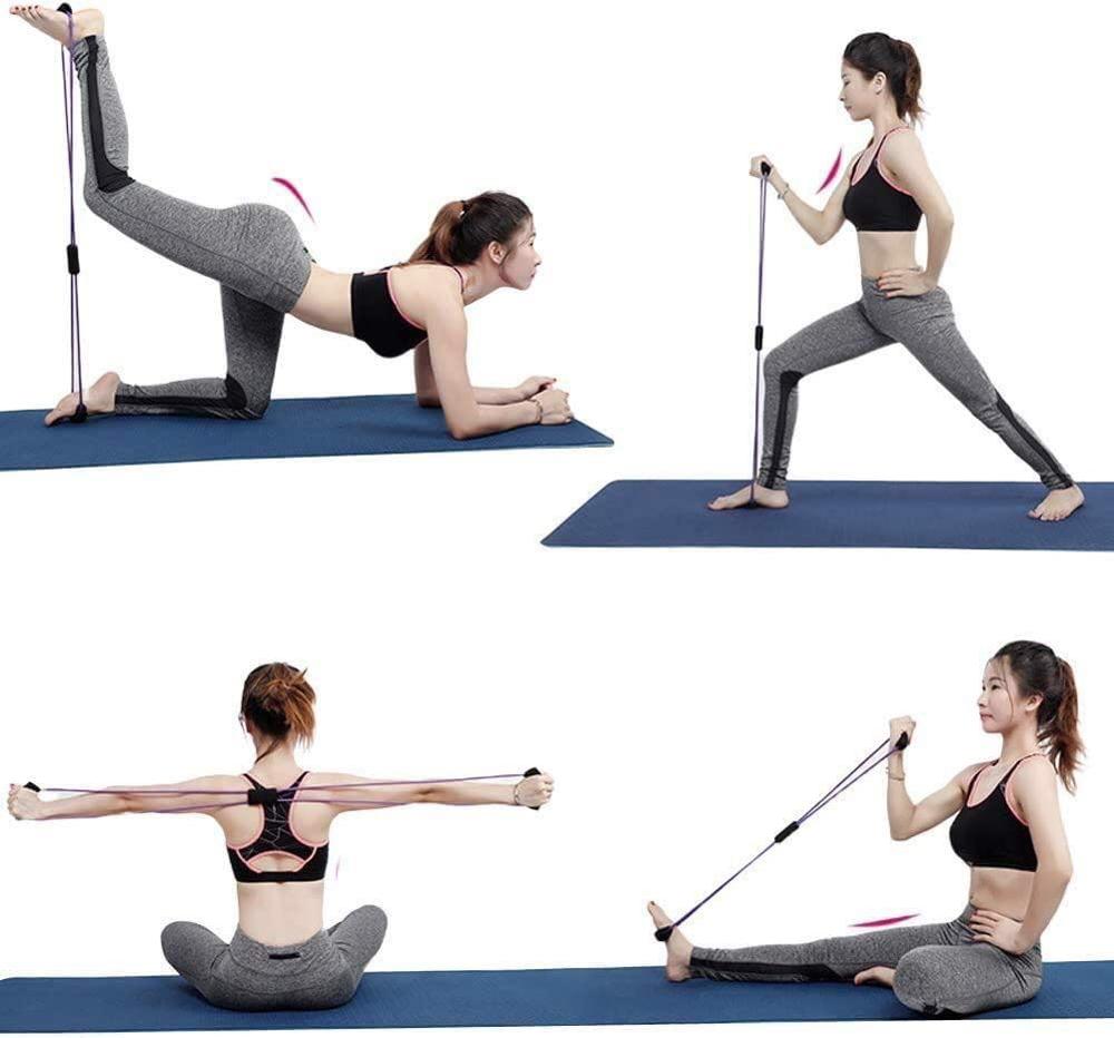 TPE 8 parola fitness elastico fitness yoga resistenza alla gomma elastici attrezzature per il fitness espansore allenamento palestra esercizio treno