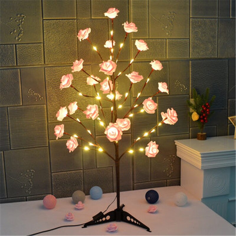 80Cm Mini Kleine Kerstboom Licht Boom Inpluggen In Verlichting Led Kleur Van Macaron Woonkamer Slaapkamer Kerst Decoratie m3346: Roze