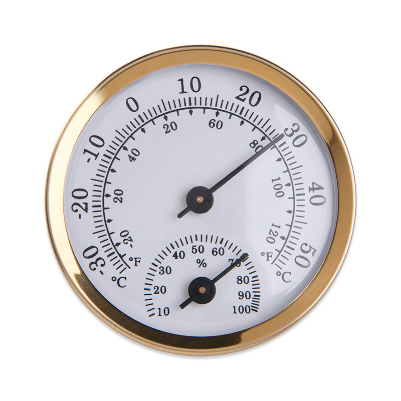 Didihou termometer og hygrometer til sauna værelse husstand vægmonteret temperatur fugtighedsmåler: Guld