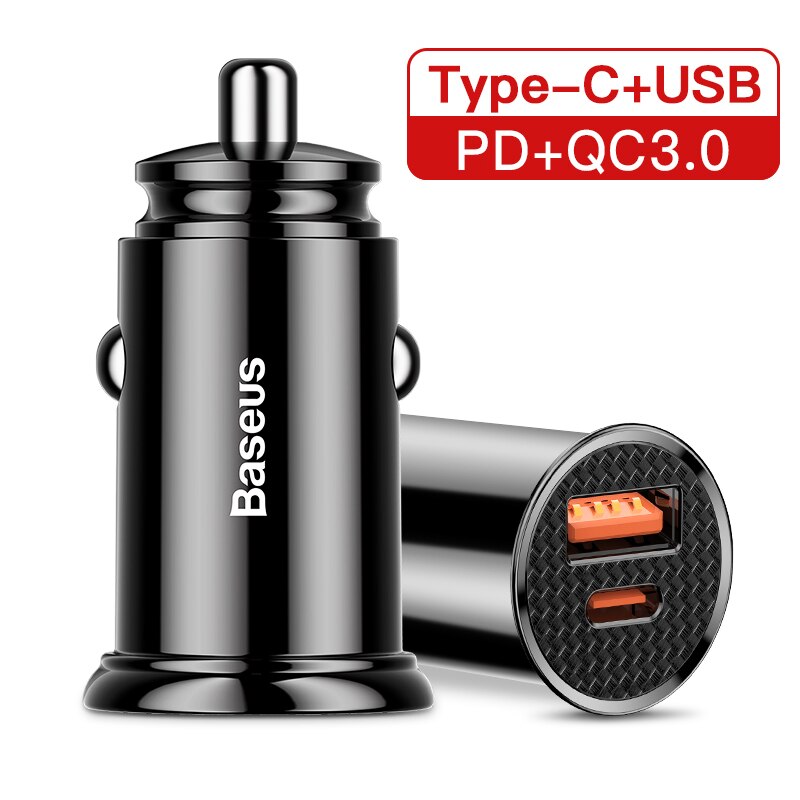 Baseus USB Car Charger Quick Charge 4.0 3.0 QC4.0 QC3.0 QC SCP 5A Type C PD Fast Car USB Charger For iPhone Xiaomi Mobile Phone: 1Type C 1USB No Box