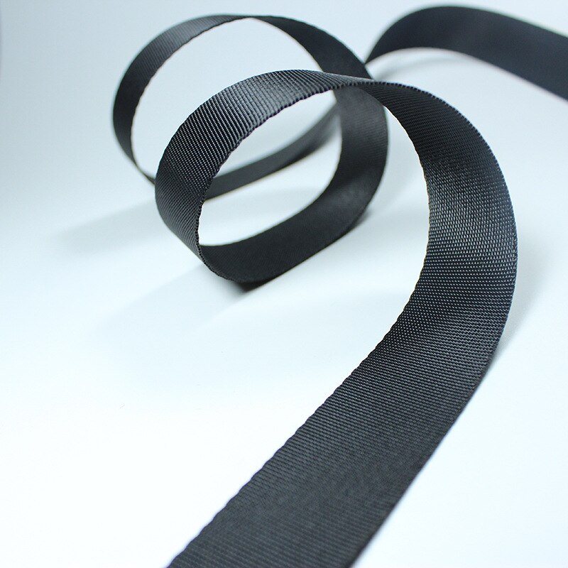 Sangle en Polyester noir pour sacs | Tissage simple, ceinture pour sac à dos, largeur 50yards/lot, 0.47 pouces (12mm)
