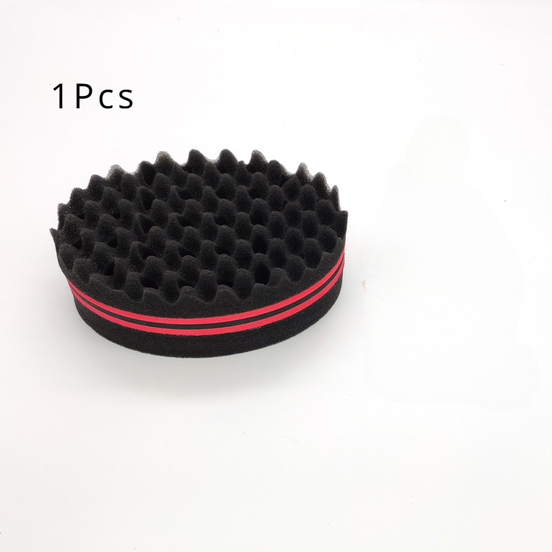 Cepillo de pelo ovalado de doble cara, cepillo de esponja mágico para bobina Afro Natural, cepillos de esponja para rastas, trenzas de cabello trenzado: Rojo rosado