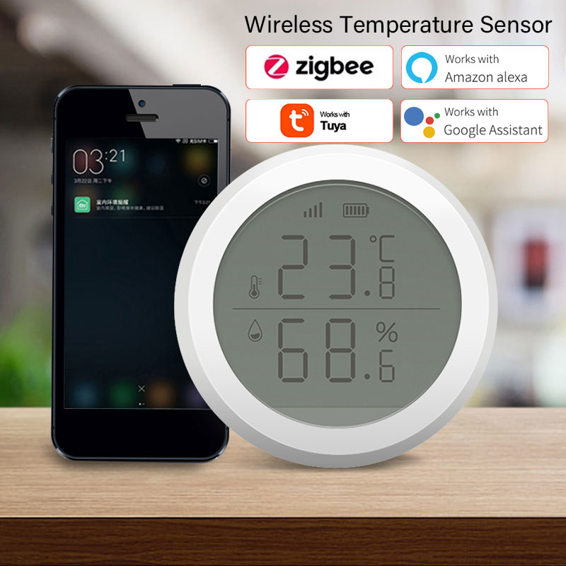 Tuya ZigBee Temperature Humidity Sensor Smart Home Hygrometer Thermometer LED Screen Display Works With Alexa Google Assistant