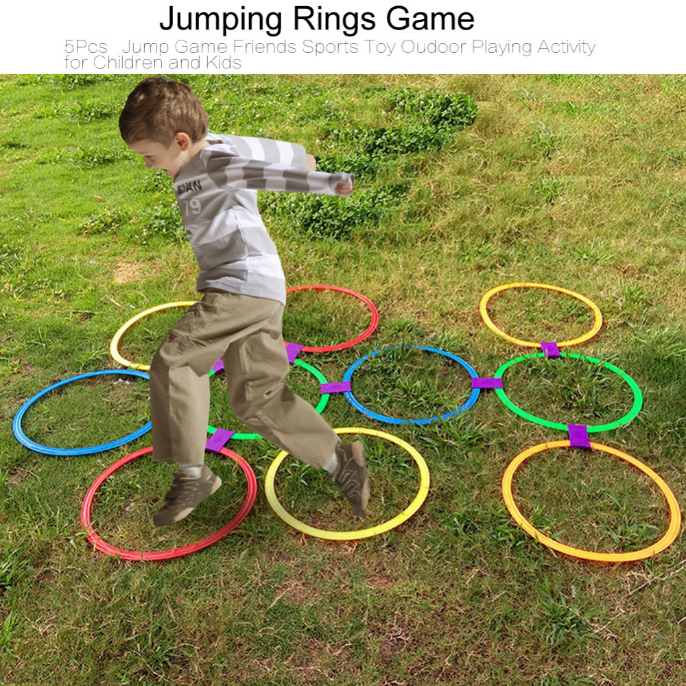 5 stücke Hopscotch Jump Ring Springen zu die Grid Spielzeug Sensorische Integration Training Im Freien Spiel Für Kind Vorschul Lehrmittel sport Spielzeug