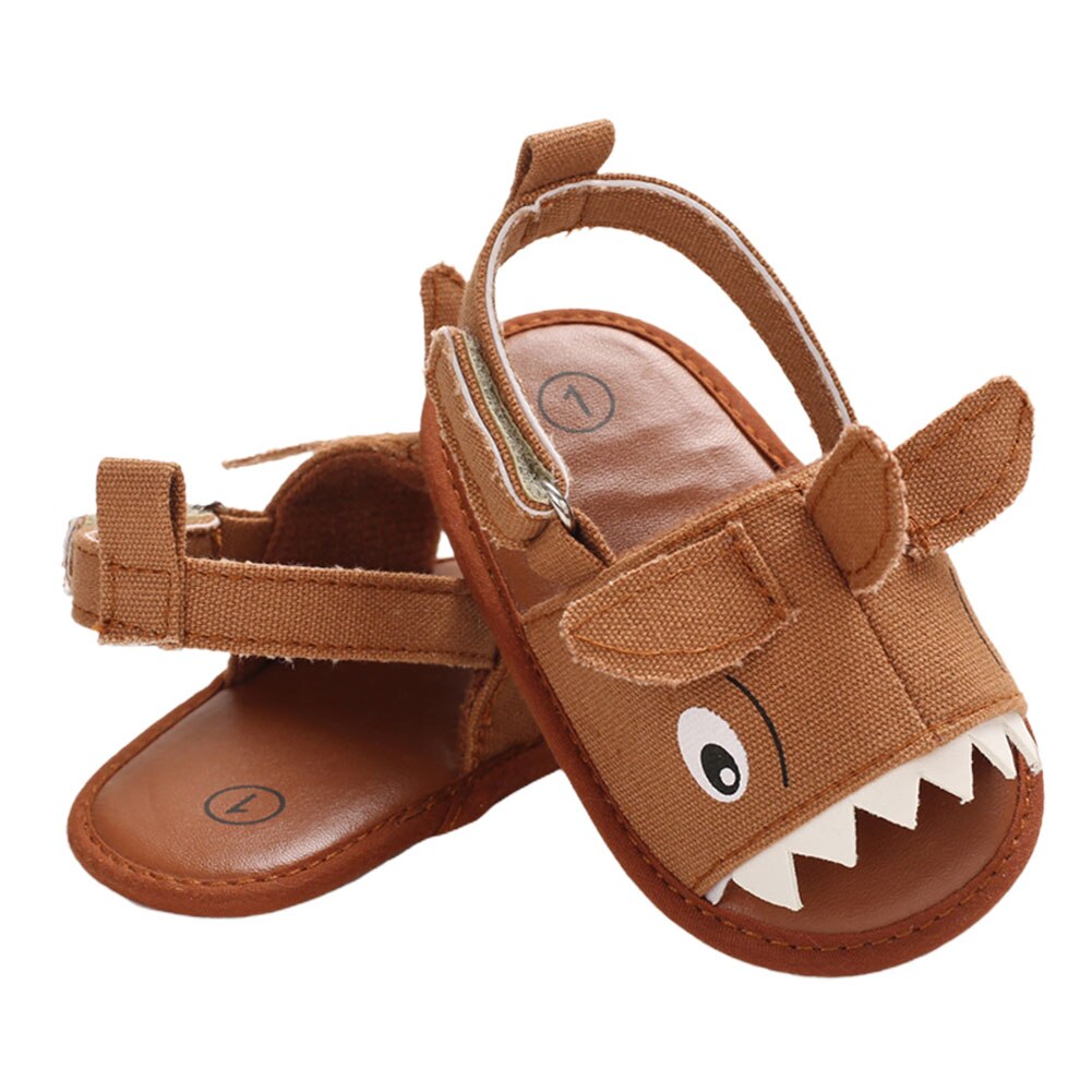 Bébé garçons filles sandales antidérapantes semelle souple chaussures plates pantoufles infantile décontracté en plein air premier marcheur: Marron / 13-18 mois