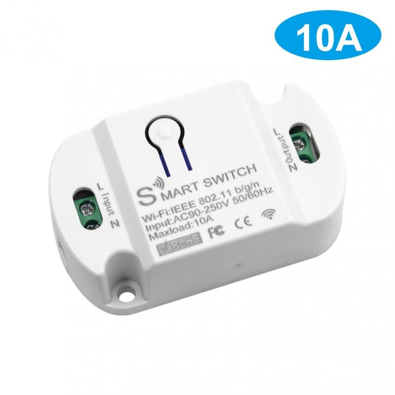 10A /16A Tuya Smart Mini Wireless Alexa Wifi Switch 90-250V Mobile APP Remote/Timing/Voice Control Breaker Support Google Home: 10A / 2Pcs
