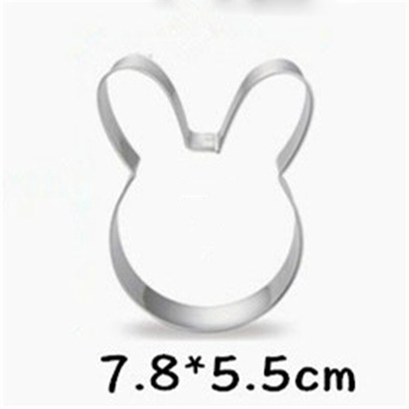 9 Vormen Konijn Roestvrij Stalen Mal Pasen Ei Keuken Accessoires 3D Cookie Cutter Diy Bakken Decor Pastry Modelling Gereedschap: 14- Old rabbit head