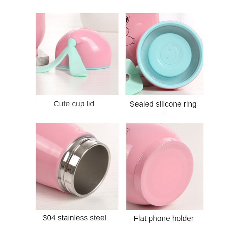 Stainless Steel Thermos Premium Travel Rabbit Coffee Cups BPA Free Thermos Mug for Tea Cute Kids Water Bottle Garrafa Termica