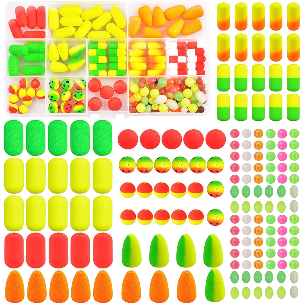 138Pcs Pompano Rigs Floats Beads Kit Foam Snell Fishing Floating Bobbers Surf Fishing Live Bait Walleye Rig Making Accessories