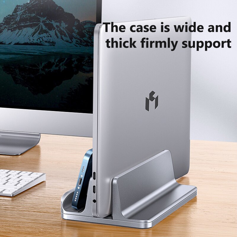 Verticale Laptop Stand Aluminium Draagbare Notebook Mount Ondersteuning Base Verstelbare Voor Macbook Pro Air Boek Houder Ipad Stand