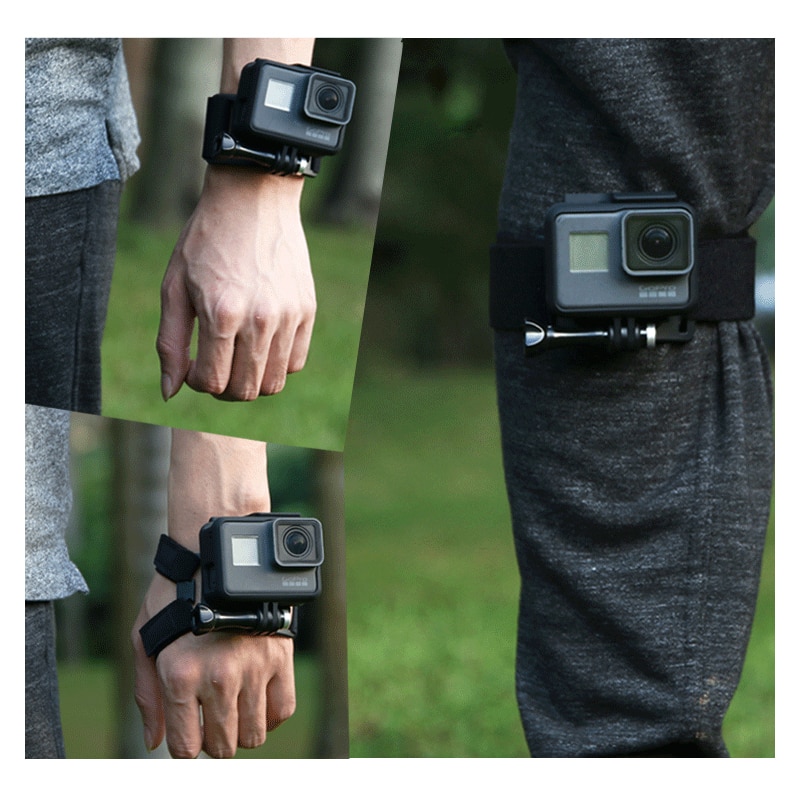 360 Graden Rotatie Hand Wrist Strap Voor Gopro Hero 9/8/7/6/5/4 Go Pro hand Mount Houder Been Band Voor Xiaomi Yi 4K SJ4000