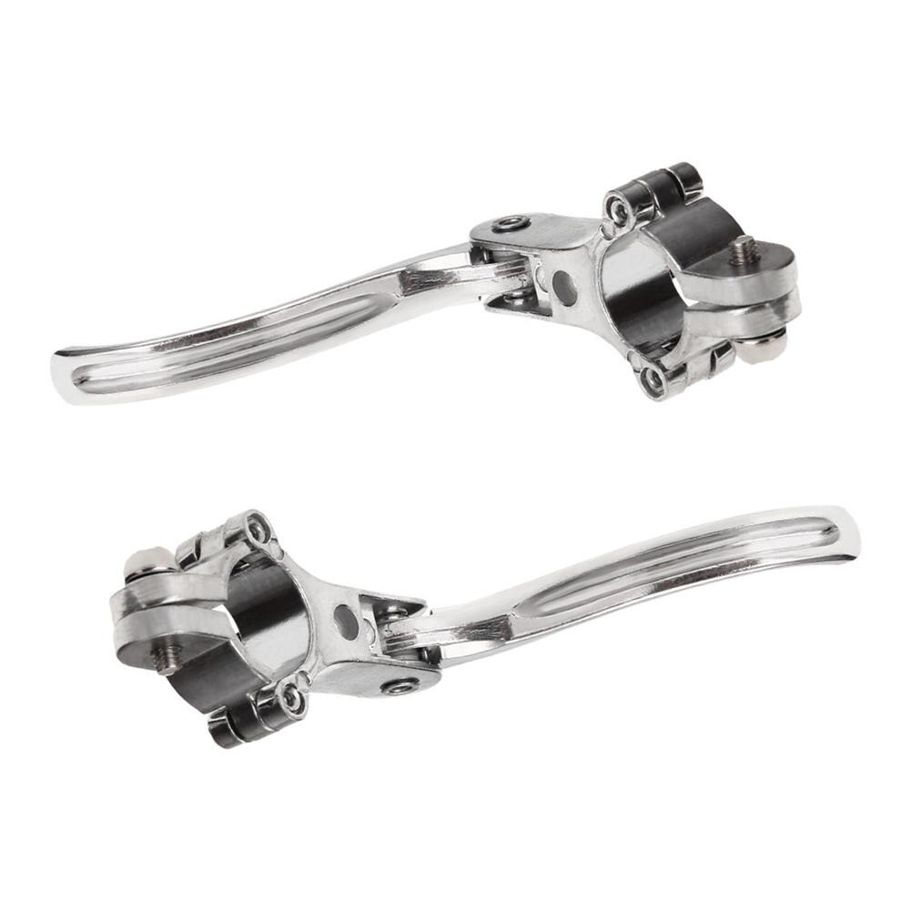 1 Pair Bicycle Brake Levers Aluminium Alloy Mountain Road Bicycle Bike Handle Left Right Brake Levers Easy to Install: Silver