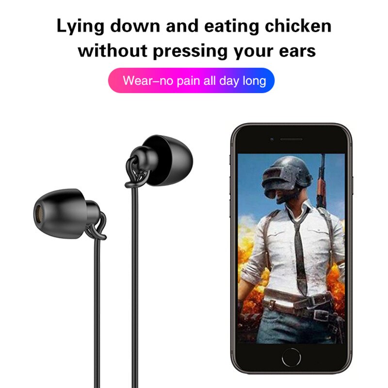 Fgclsy 3.5mm weiche silikon-in-ear-kopfhörer mit geräuschunterdrückung, kabel und mikrofon für freizeit und schlaf, kompatibel mit xiaomi und huawei