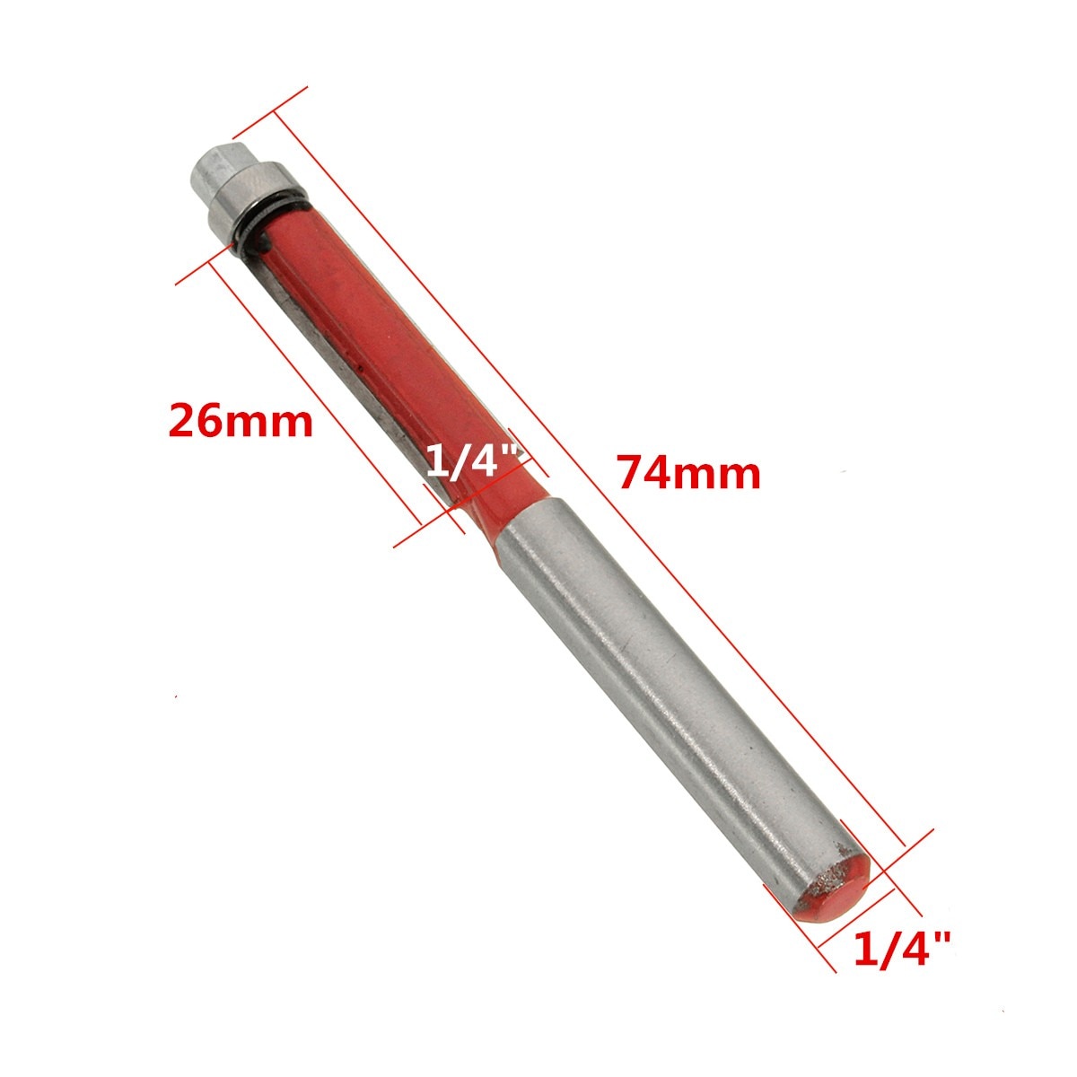1 stk 6mm " skaft flush trim freser for tre trimme freser med lager trebearbeidingsverktøy endefres freser