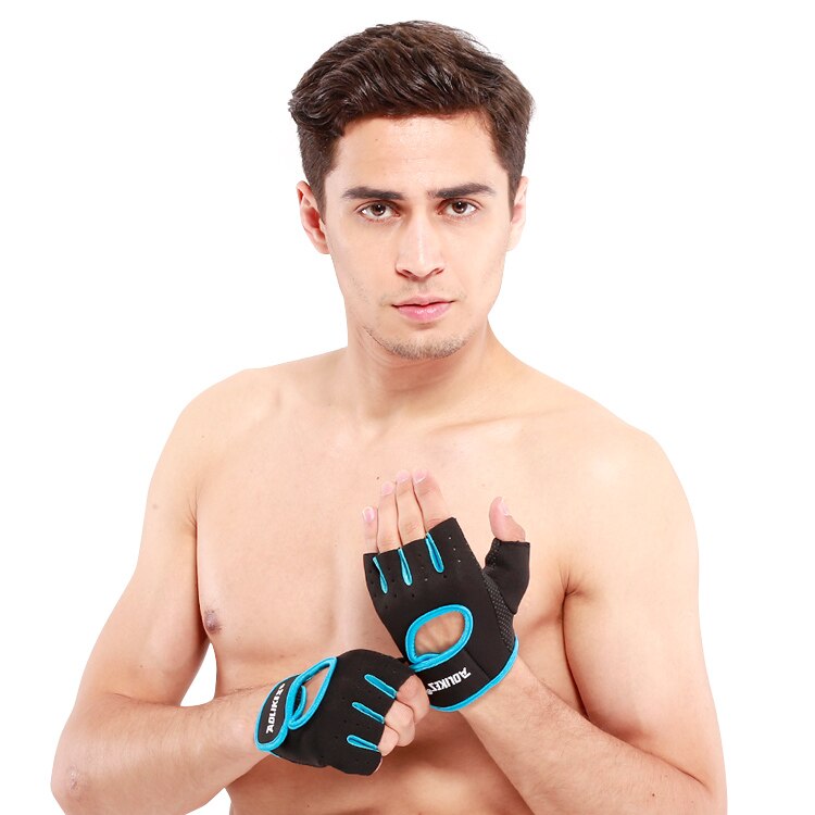 Männer &amp; Frauen Gym Halbe Finger Handschuhe Sport Fitness Übung Training Handgelenk Silikon Anti-slip Widerstand Gewichtheben Handschuhe