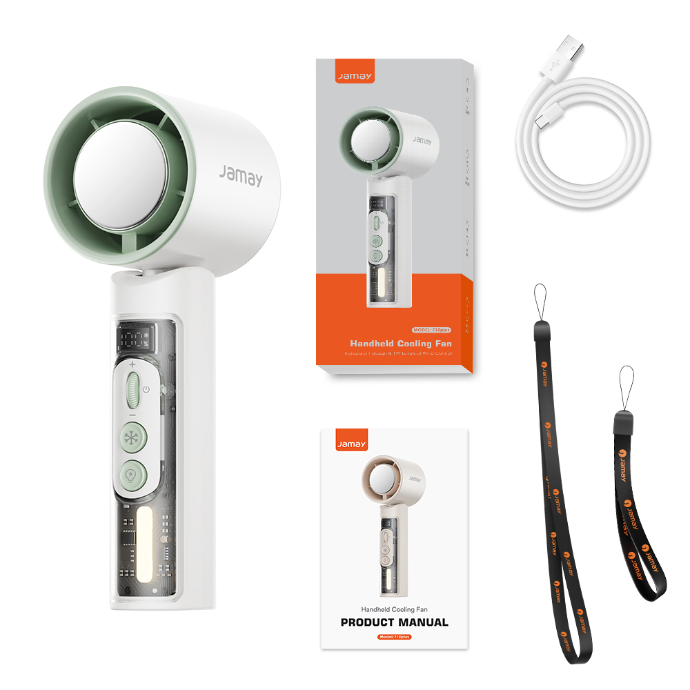 Summer Cooling Portable Handheld Turbo Fan 13000RPM 199 Gears Super Strong Wind 6500mAh Long Battery Life Outdoor Camping Tools: Silver