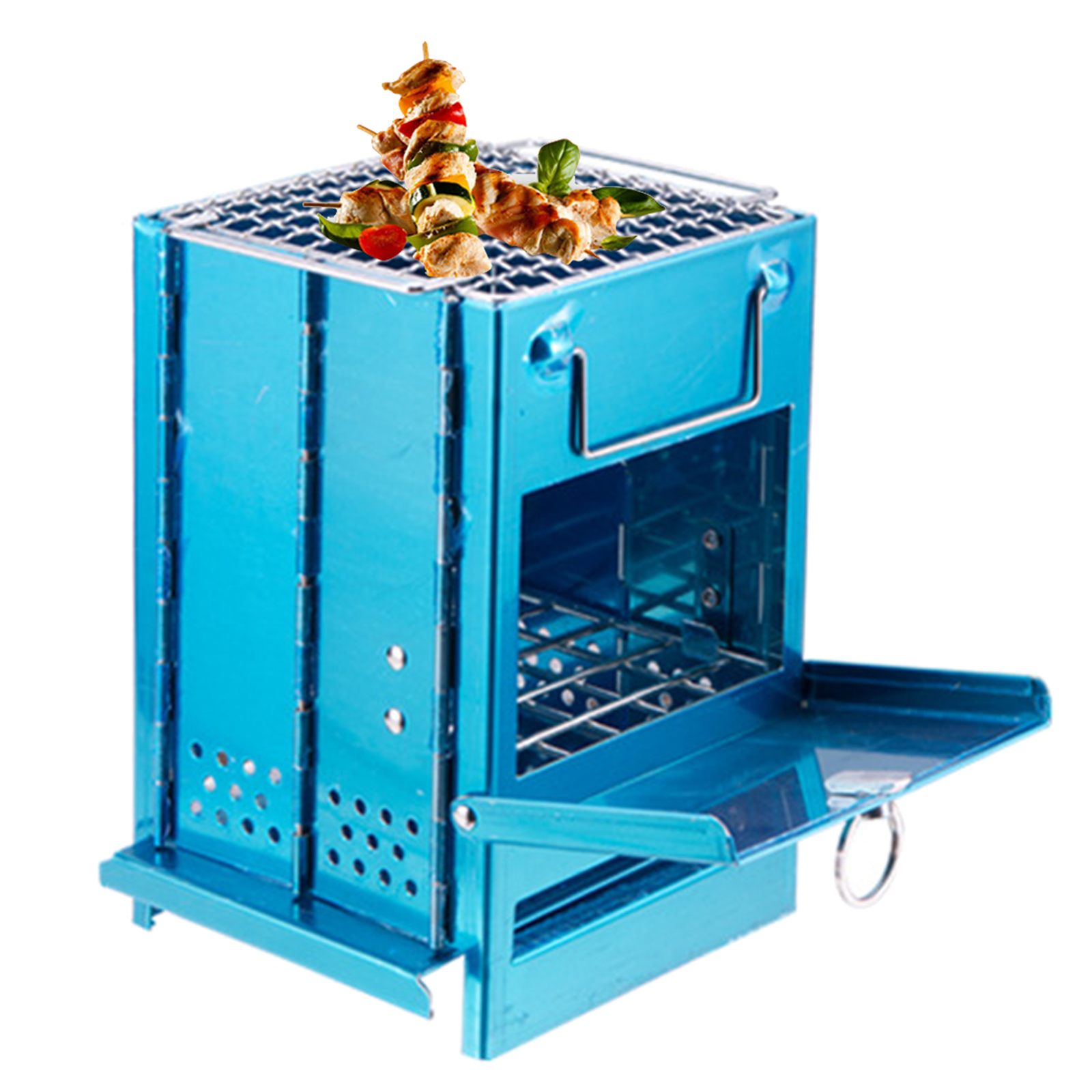 Stainless Steel Square Wood Stove Foldable Grill Outdoor Travel Charcoal Stove Portable Hiking Camping BBQ Picnic Stove