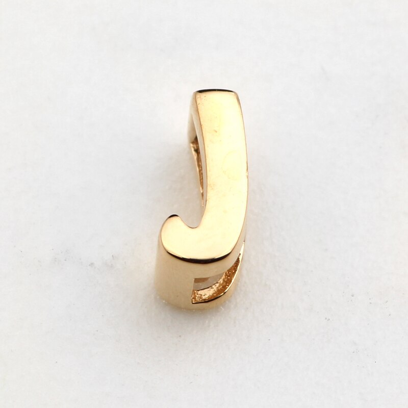 Inicial de letra colgante de oro amarillo de 14K para collar de nombre DIY, alfabeto de A Z P0001: J